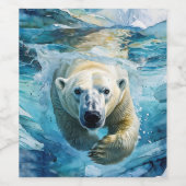 Arctic Mirage: de zwemmende monarch Wijn Etiket (Enkel label)