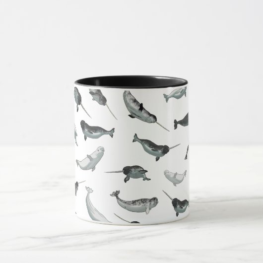 Arctic Narwhals en Belugas Pattern Mok (Midden)