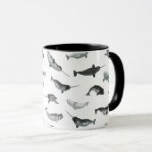 Arctic Narwhals en Belugas Pattern Mok (Voorkant rechts)