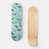 Arctic Narwhals en Belugas Pattern Skateboard (Voorkant)
