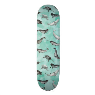 Arctic Narwhals en Belugas Pattern Skateboard