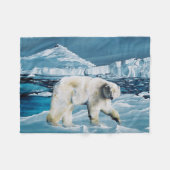 Arctic Polar Beer Blauw Fleece Deken (Voorkant (Horizontaal))