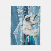 Arctic Polar Beer Blauw Fleece Deken (Voorkant)
