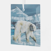 Arctic Polar Beer Blauw Glas Ornament (Voorkant links)