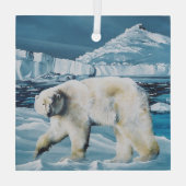 Arctic Polar Beer Blauw Glas Ornament (Achterkant)