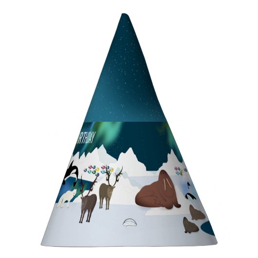 Arctic Polar Beer Reindeer Walrus Orca Narwhal Fox Feesthoedjes (Rechts)