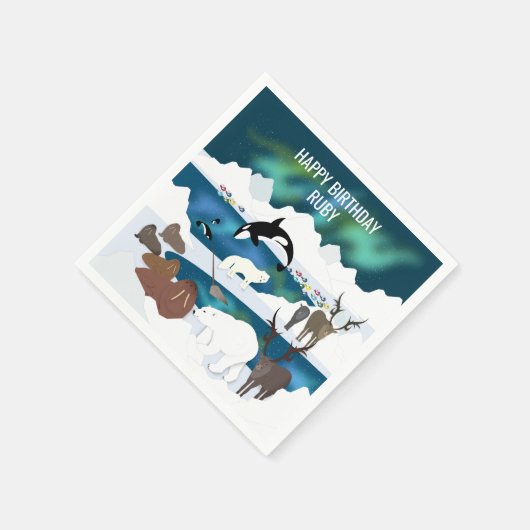 Arctic Polar Beer Reindeer Walrus Orca Narwhal Fox Servet (Hoek)