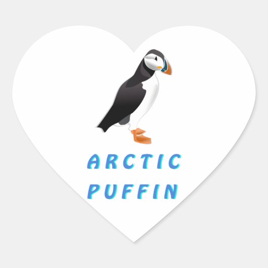 Arctic Puffin Hart Sticker (Voorkant)