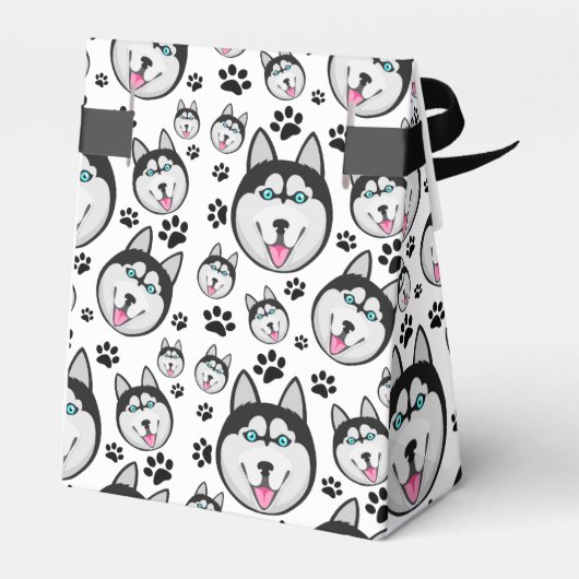 Arctic Puppy Siberische Husky Grote sledehond Bedankdoosjes (Achterkant)