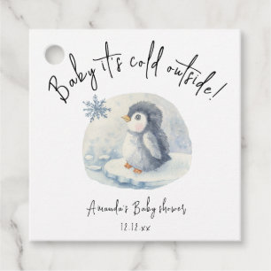 Arctic schattige pinguïn - baby Het is koud buiten Bedankjes Labels
