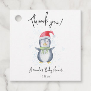 Arctic schattige pinguïn dank u baby shower bedankjes labels