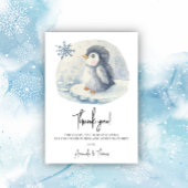 Arctic schattige pinguïn dank u baby shower bedankkaart
