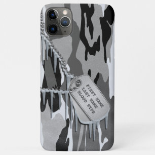 Arctic Snow Camo w/Dog Tags iPhone 11 Pro Max Hoesje