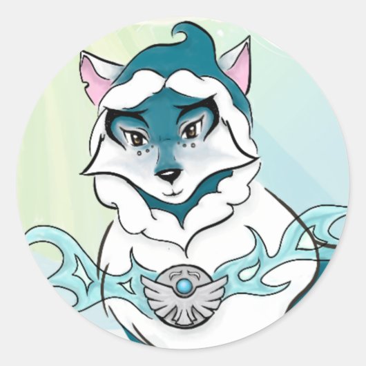 Arctic Spirit Wolf Sticker (Voorkant)