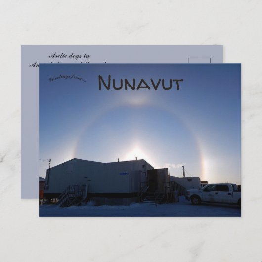 Arctic Sundogs in het Canadese Anviat Nunavut Briefkaart (Voorkant / Achterkant)