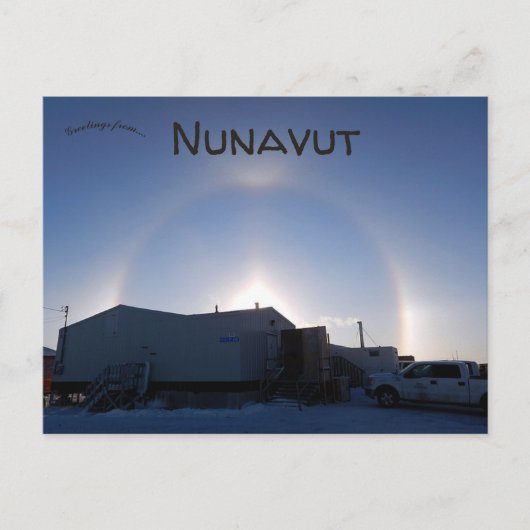 Arctic Sundogs in het Canadese Anviat Nunavut Briefkaart (Voorkant)