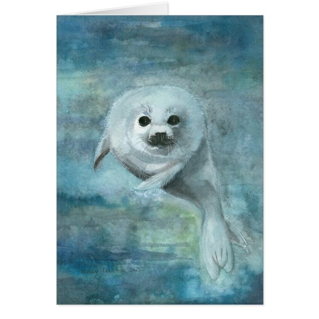 Arctic Swimmer Harp Seal Kaart (Voorkant)