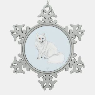 Arctic Vos Kerstsneeuwvlok Omlijst Ornament