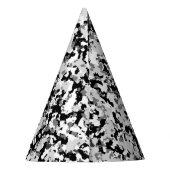 Arctic White Grey Black Camo Camouflage Feesthoedjes (Achterkant)