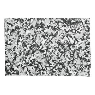 Arctic White Grey Black Camouflage Pattern Kussensloop