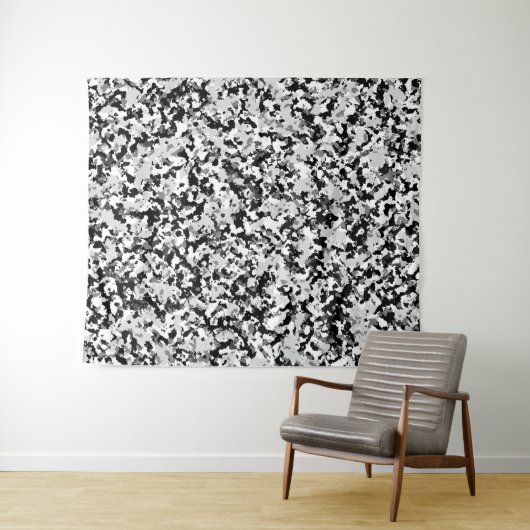 Arctic White Grey Black Camouflage Pattern Wandkleed (In Situ (horizontaal))
