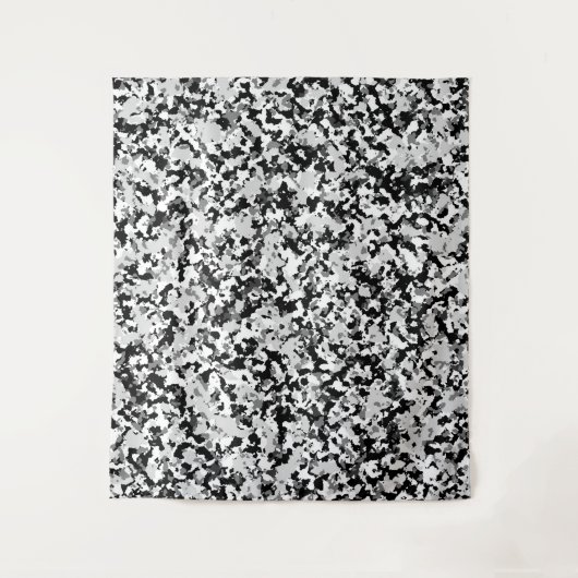Arctic White Grey Black Camouflage Pattern Wandkleed (Voorkant)