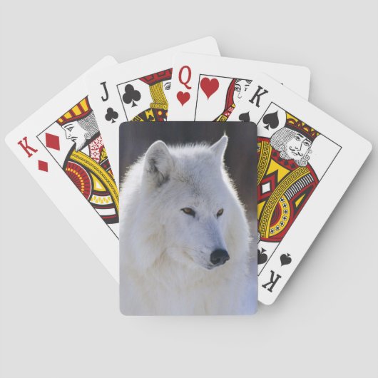 Arctic White Wolf-speelkaarten Pokerkaarten (Achterkant)