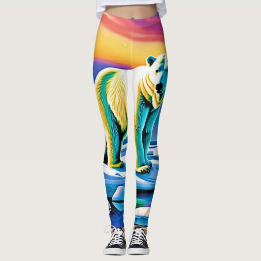 Arctic Wild Snowy Polar Beer Leggings (Voorkant)