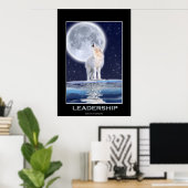 Arctic Wolf & A Winter Moon LEADERSHIP Art Poster (Thuiskantoor)
