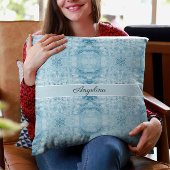 Arctisch comfort | Blauw & wit veerpatroon Kussen