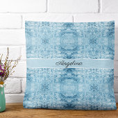 Arctisch comfort | Blauw & wit veerpatroon Kussen