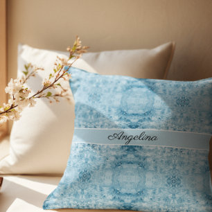 Arctisch comfort Blauw & Wit Veerpatroon Kussen