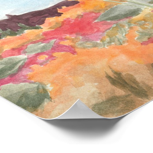 Arctisch meer in de herfst Waterverf: Print (Hoek)