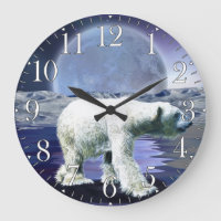 Arctisch Polar-Beer en Aurora Art-klok