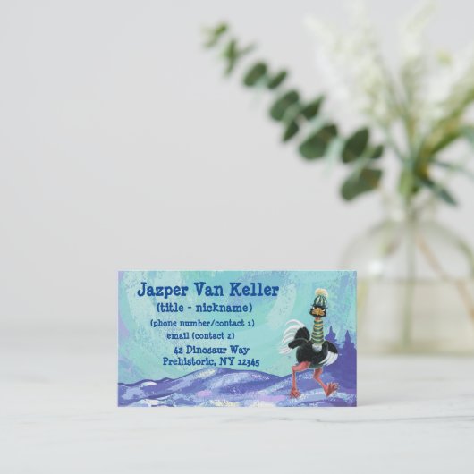 Arctisch struisvogel op de vlucht visitekaartje (Staand voorkant)