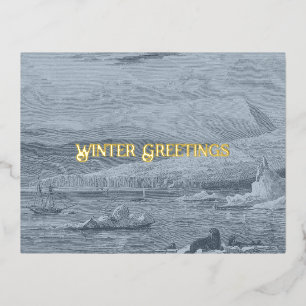 arctisch winter Wenskaart Folie Feestdagen Briefkaart