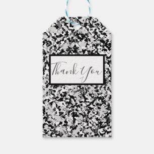 Arctisch Wit Grijs Zwart Camo Camouflage Feest Cadeaulabel