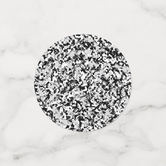 Arctisch Wit Grijs Zwart Camo Camouflage Feest Confetti (Kleine voorkant)