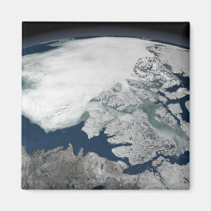 Arctisch zee-ijs boven Noord-Amerika Magneet