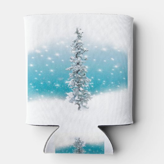 Arctische blauwe bevroren zilverspartijen blikjeskoeler (Achterkant)