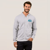 Arctische blauwe bevroren zilverspartijen hoodie (Voorkant volledig)