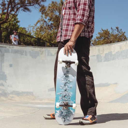 Arctische blauwe bevroren zilverspartijen skateboard (Buiten 2)