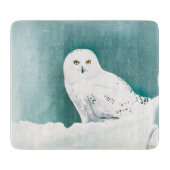 Arctische Blauwgroen sneeuwuil Snijplank (Voorkant)
