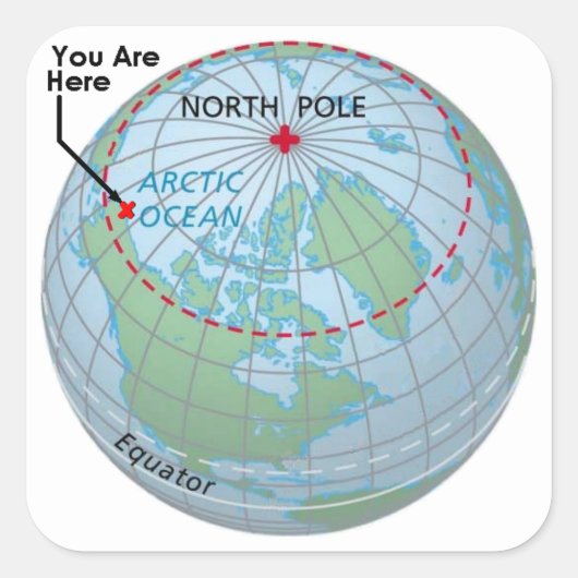 Arctische cirkel vierkante sticker (Voorkant)