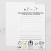 Arctische dieren Baby shower dat ik heet (Voorkant / Achterkant)