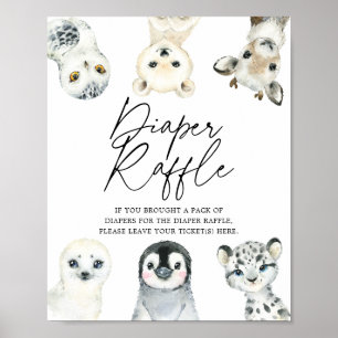 Arctische dieren Baby shower luidere rotatiesymboo Poster