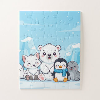 Arctische Dieren Kinderpuzzel | Cute IJsbeer Vos P Legpuzzel
