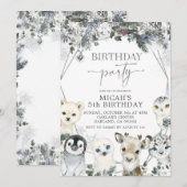 Arctische dieren Winterfeest Kaart (Voorkant / Achterkant)