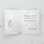 Arctische pinguïn Blustering Winter Scene Snowflak Feestdagen Kaart (Binnen)