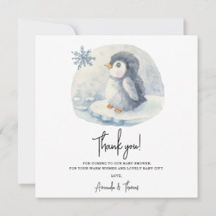 Arctische schattige Pinguïn bedankt baby shower